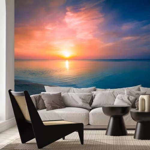 Fototapete Meer Strand und Sonnenuntergang