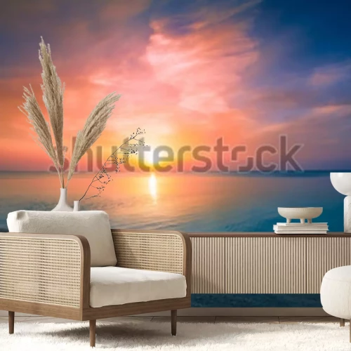 Fototapete Meer Strand und Sonnenuntergang