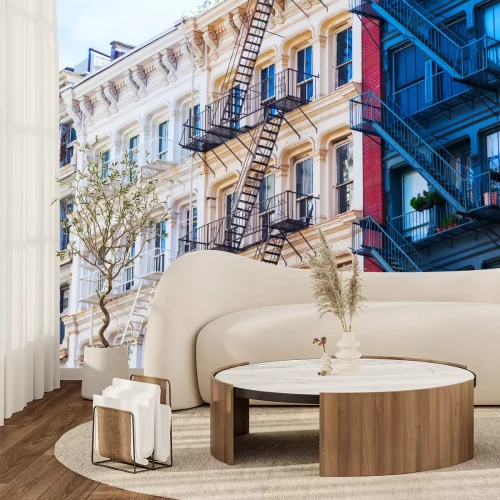 Fototapete New York und Stadthäuser