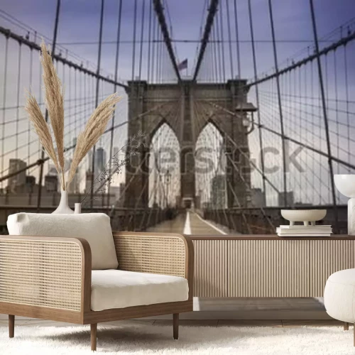 Fototapete Magnificent view of Brooklyn Bridge