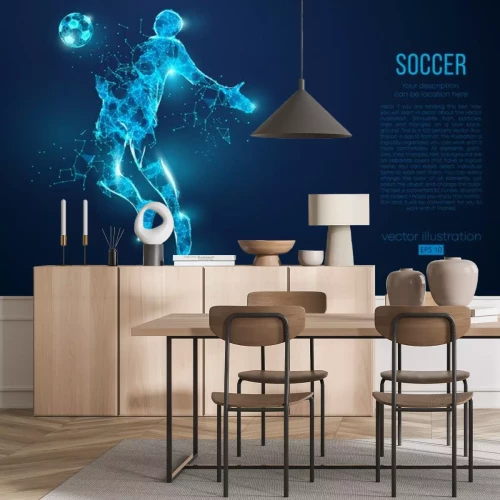 Sticker Futuristische Fußballgrafik inspiriert von modernen Hologrammen