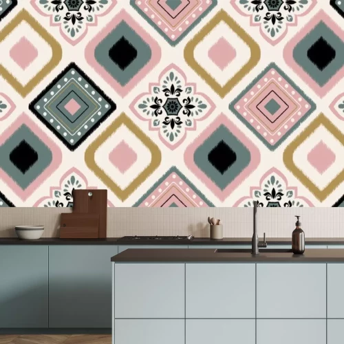 Sticker Ornament im afrikanischen Stil in modernen Farben