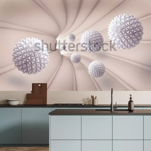 Fototapete Räumliche Kristallkugeln