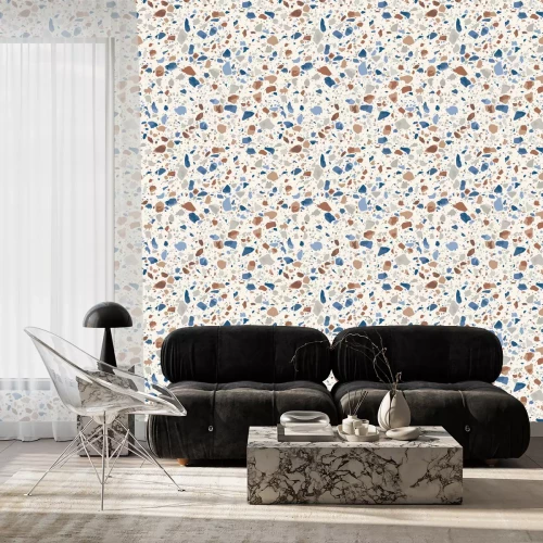 Tapete Natursteine auf hellem Hintergrund