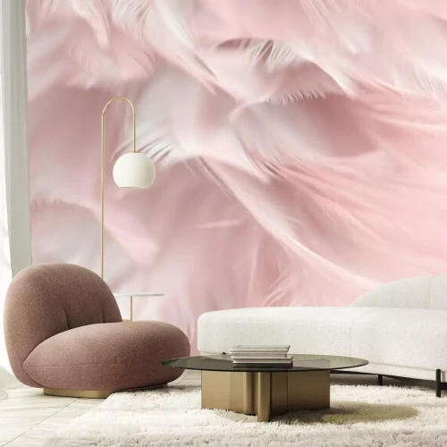 Fototapete Zarte Federn in Rosatönen