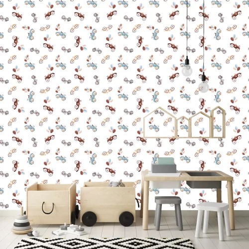 Tapete Bunte Autos im alten Stil