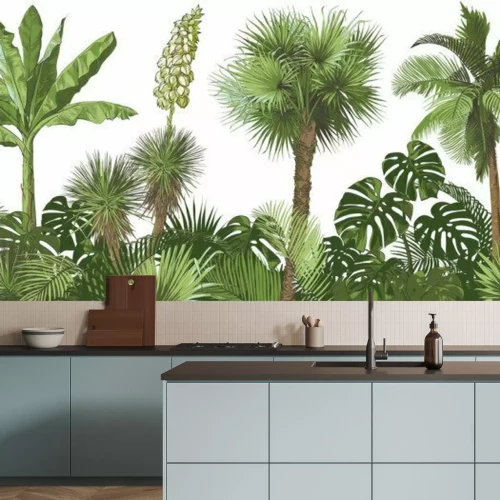 Sticker Vector Tropical palms, plants, leaf, foliage, monstera