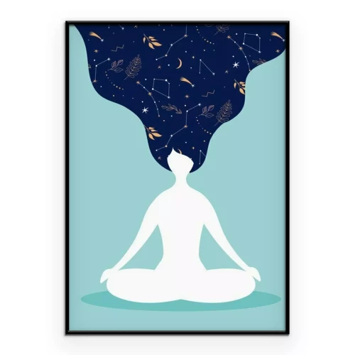 Poster Frau in Lotusposition