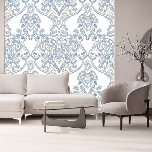 Sticker Vektor Blumentapete. Klassische barocke Blumenverzierung. Nahtloses Vintage-Muster