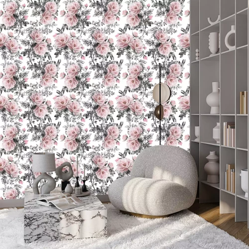 Tapete Blumen pastell