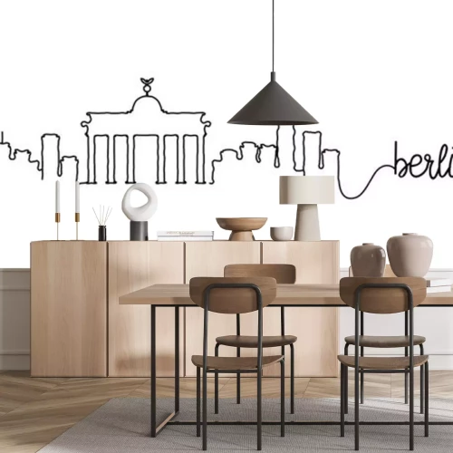 Sticker Berlin City Skyline Doodle Sign