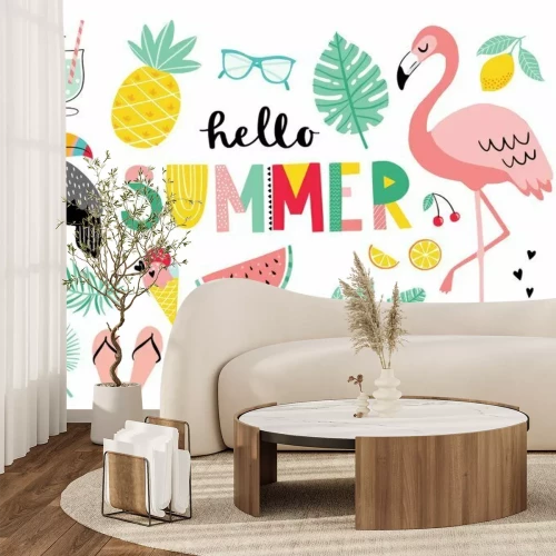 Sticker Mehrfarbige Grafiken von Sommer und Exotik inspiriert