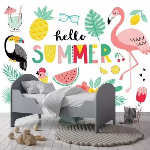 Sticker Mehrfarbige Grafiken von Sommer und Exotik inspiriert