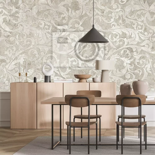 Sticker Vintage background with floral damask pattern