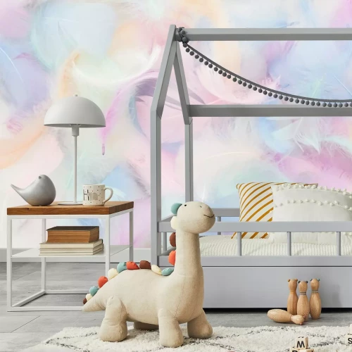 Fototapete Vogelfedern in Pastellfarben