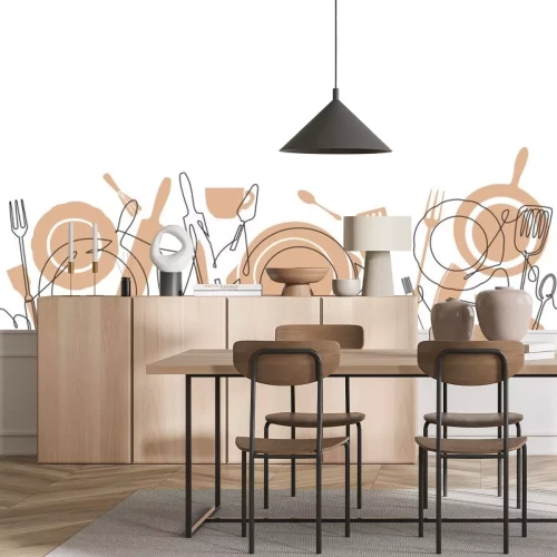 Sticker Besteck und Küchenausstattung minimalistische Grafik