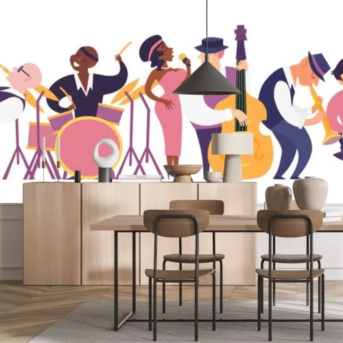 Sticker Jazzband im Retro-Stil Grafik