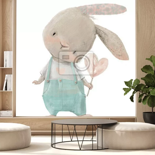 Sticker Gemalter grauer Teddybär