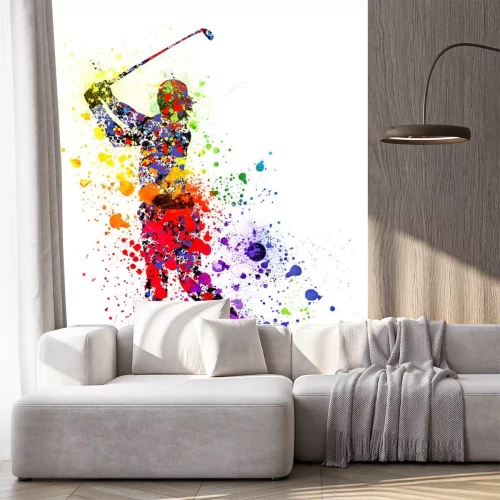 Sticker Golf Retro-Grafik bunte Farbflecken