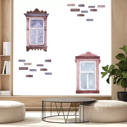 Fototapete Fenster mit aquarell gemalt