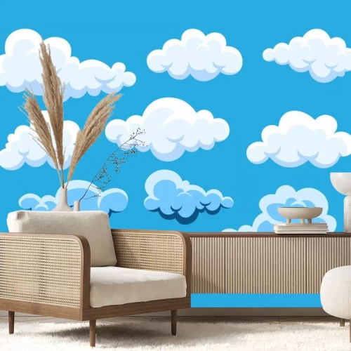 Sticker Abstrakte Wolken auf blauem Hintergrund