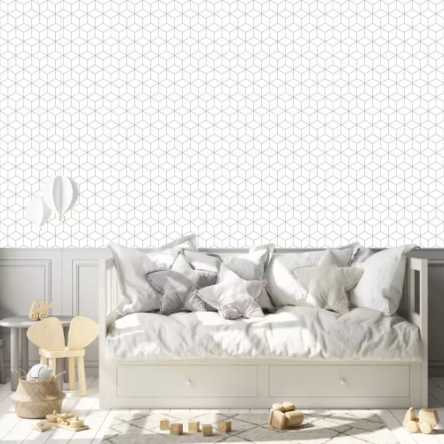 Tapete Seamless geometric pattern. Cubic hexagon texture. Rhomb mesh background.