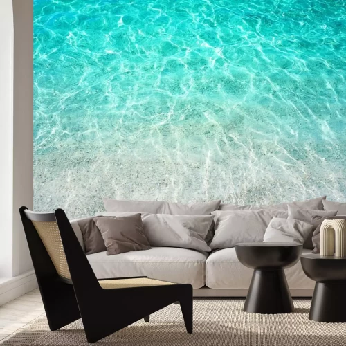 Sticker beautiful tropical turquoise clear sea water surface