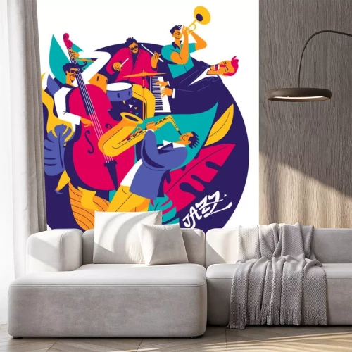 Sticker Jazzband in kräftigen kontrastreichen Farben