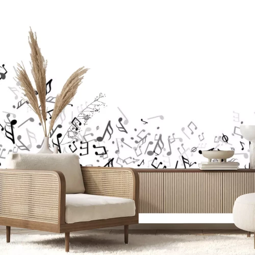 Sticker Verrückte Noten durcheinander verstreut Grafik