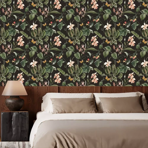 Tapete Tropisches nahtloses Aquarellmuster