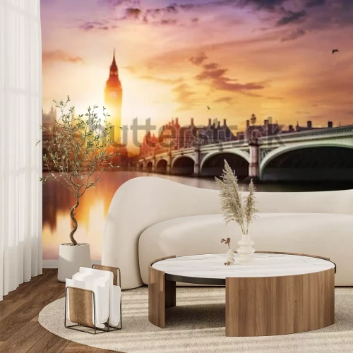 Fototapete London bei Sonnenuntergang mit Blick auf Big Ben