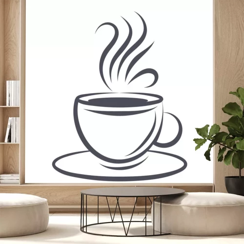 Sticker Tasse Kaffee mit aufsteigendem Dampf