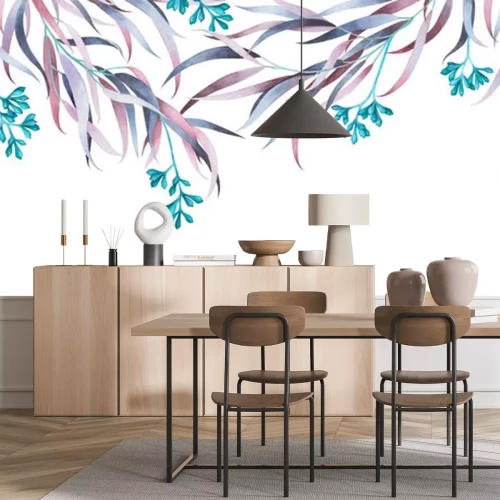 Sticker Pflanzengirlande mit Blüten und Blättern