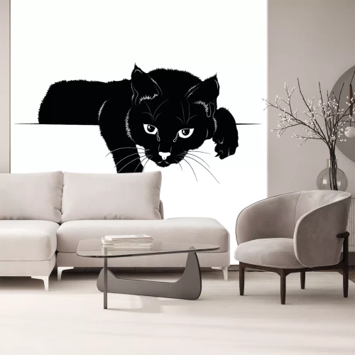 Sticker Grafik einer Katze mit weit geöffneten Augen