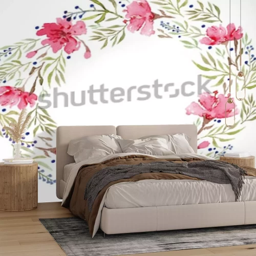 Sticker Zu einem Kranz arrangierte Blumen