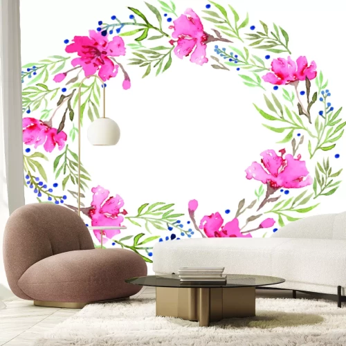 Sticker Zu einem Kranz arrangierte Blumen