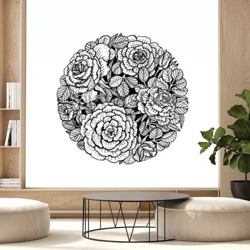 Sticker Im Kreis angeordnete Blumen