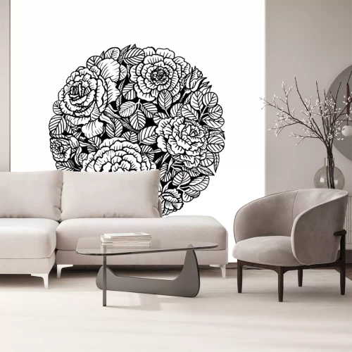 Sticker Im Kreis angeordnete Blumen