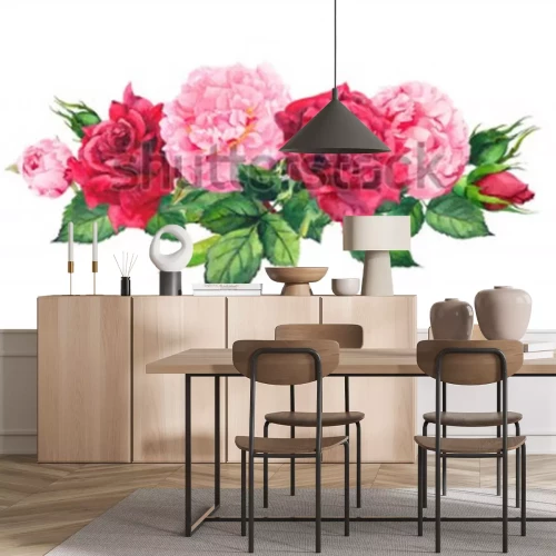 Sticker Vintage-Blumen in zwei Farben