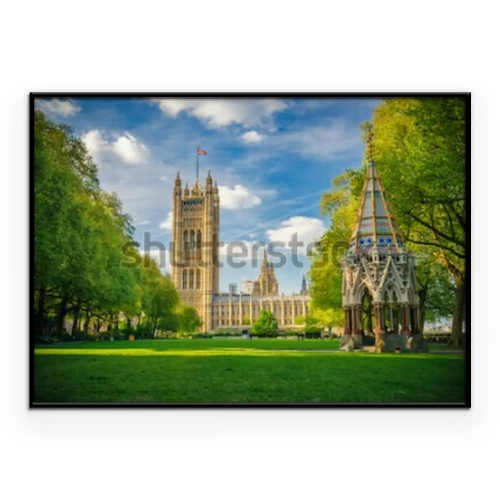 Poster Westminster Abbey in London an einem klaren Sommertag