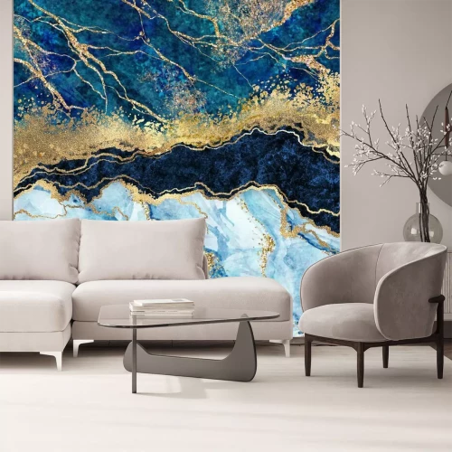 Fototapete Marmorwellen an der Küste