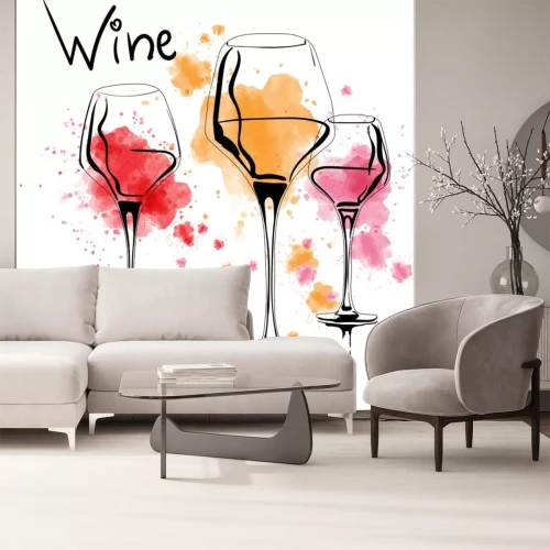 Sticker Drei Gläser Wein einfache Grafik