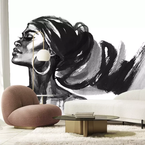 Sticker Watercolor fashion portrait