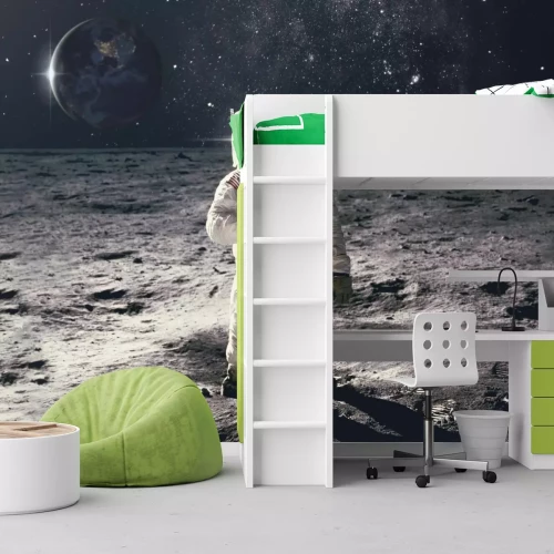 Fototapete Kosmonaut auf dem Mond im Weltraum