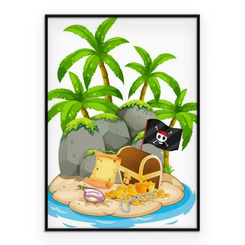Poster Piratenschatz auf der Insel