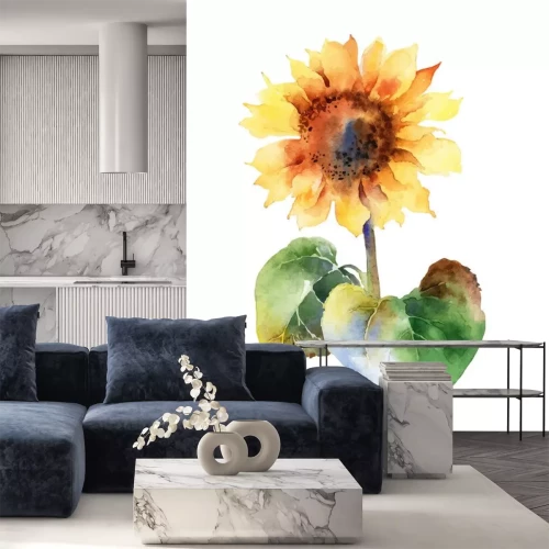 Sticker Aquarell mit Sonnenblume