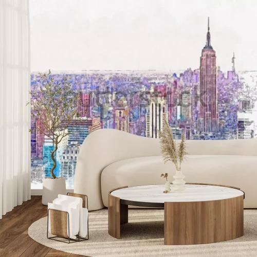 Fototapete Aquarell-Skyline