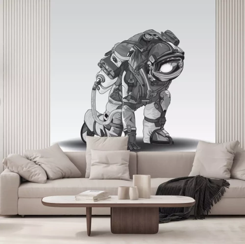 Sticker Astronaut in Laufposition Grafik