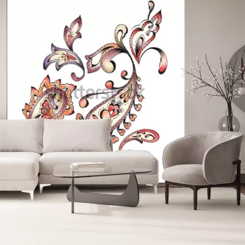 Sticker Aquarell Paisley Design