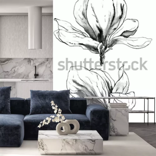 Sticker Skizze von zwei Blumen